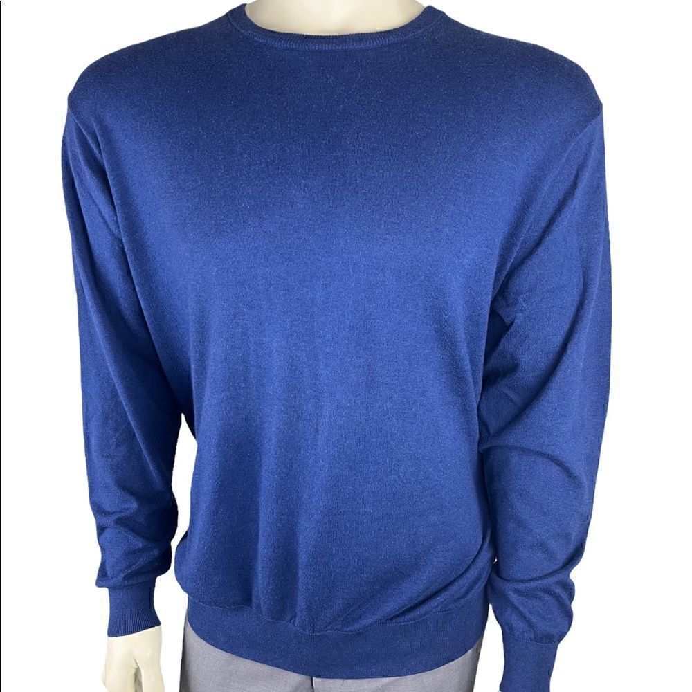 Men's Blue Peter Millar Crown Soft Collection Crew Neck Sweater Size L